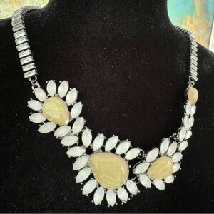 BaubleBar Faux Opal Silver Statement Necklace